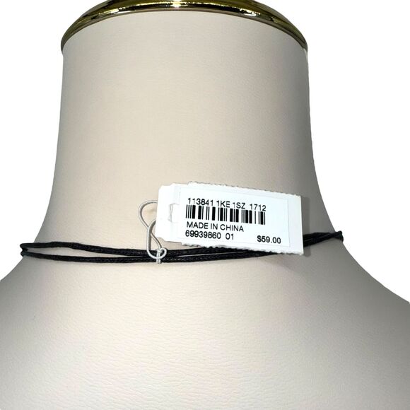 J. Jill Layered Necklace Art Deco Silver Tone Hematite Bead Pavé Adjustable Cord - Picture 15 of 15